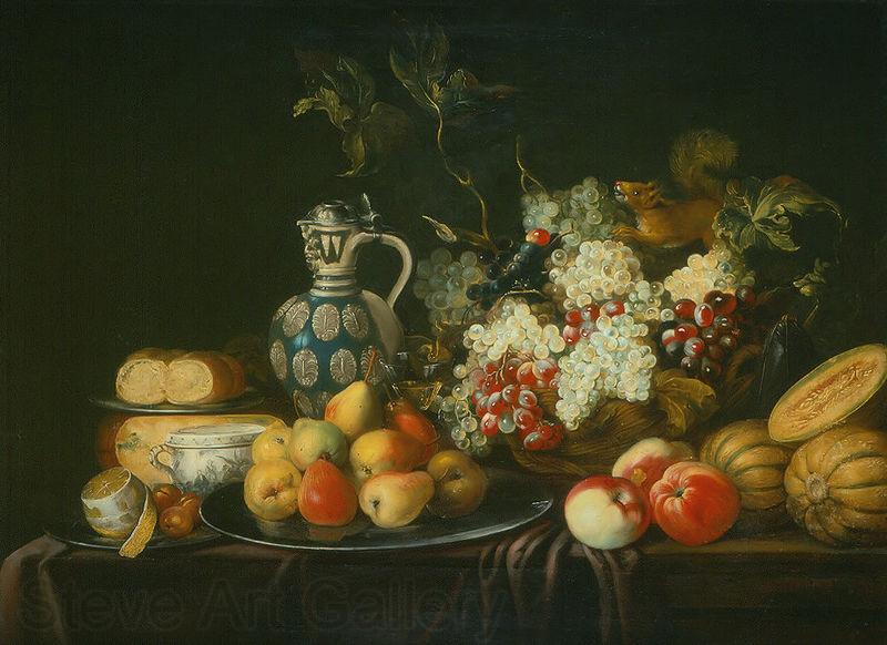 Andreas Stech Still life with a squirrel and a pitcher France oil painting art